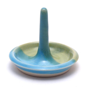 Aqua and Green Ring Holder