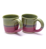 Pair of Green and Lilac Mugs