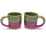 Pair of Green and Lilac Mugs